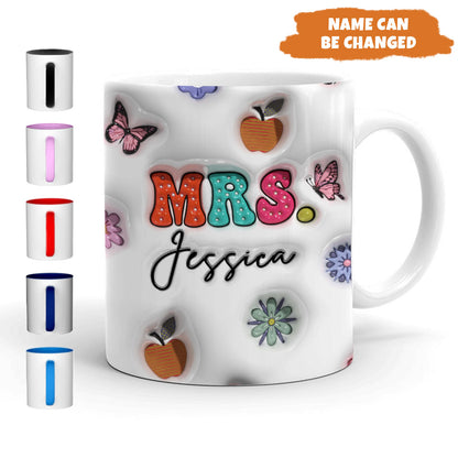 Petthouse | Customized In My Teacher Era With Name, Back To School 3d Inflated Mug, Gift For Teacher