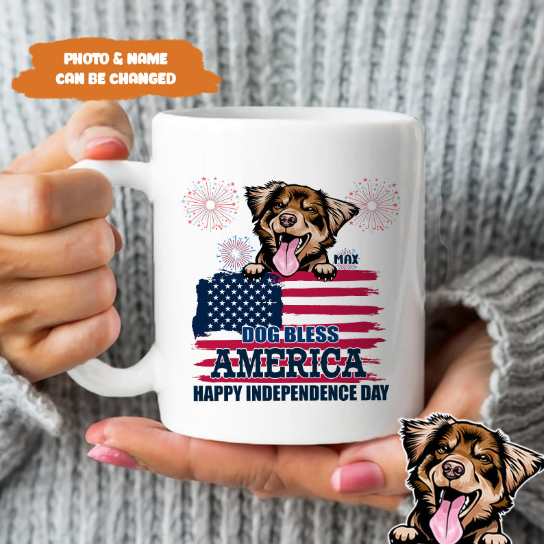 Petthouse | Custom Dog Bless America Shirt, Happy Independence Day, 4th Of July Dog Shirt, Dog Lovers