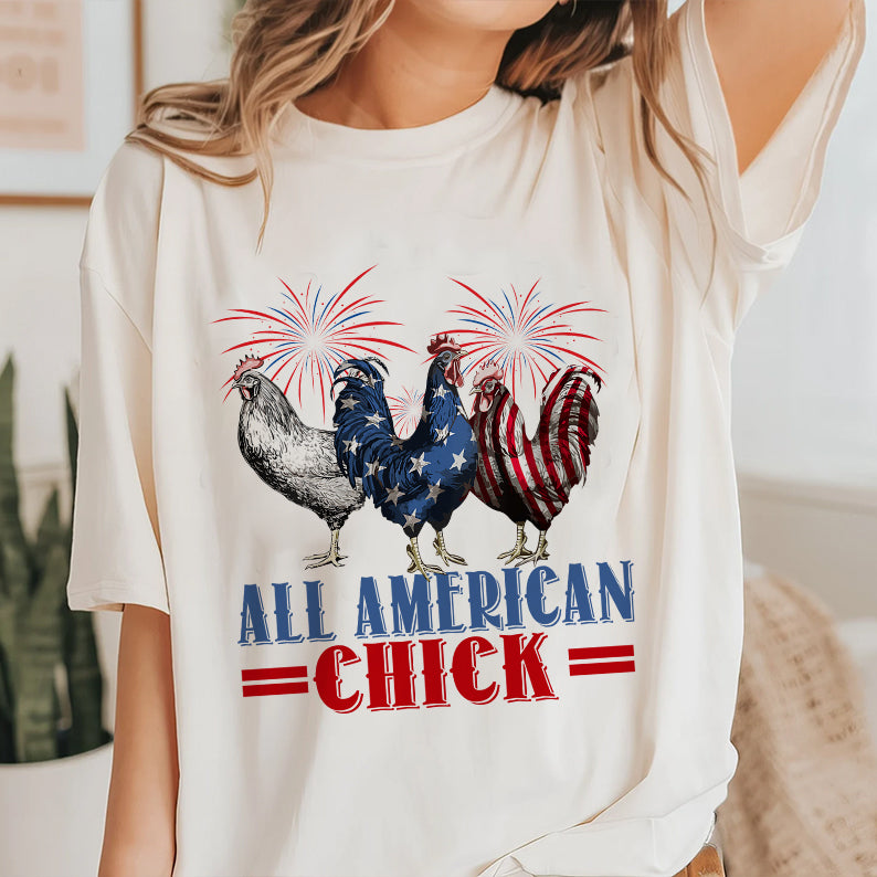 Petthouse | Patriotic Usa Chicken Shirt, Retro Chicken American 4th Of July Tshirt, Independence Day