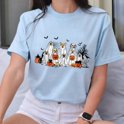 Petthouse | Halloween Ghost Dog Shirt, Happy Halloween Spooky Season Shirt, Dog Ghost Boo Crew Shirt