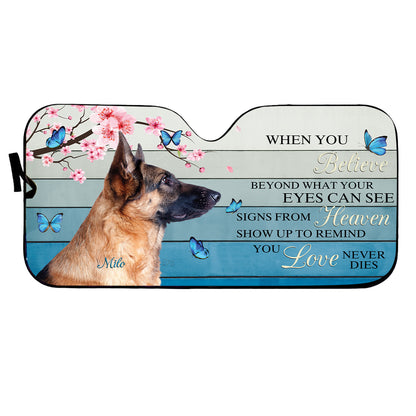 Petthouse | Customized German Shepherd Memorial Windshield Sun Shade Dog Remembrance Gifts