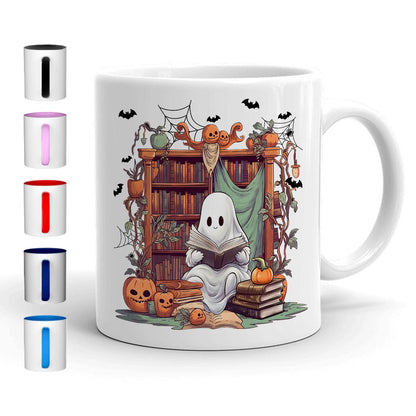 Petthouse | Ghost Book 3d Inflated Effect Mug, Ghostly Bookish Mugs, Book Lover Mugs, Spooky Gifts