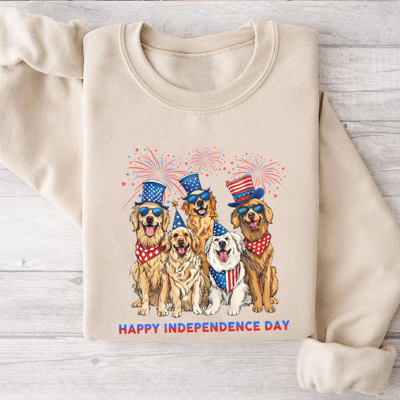 Petthouse | Golden Retriever 4th Of July Shirt, Dog Flag Independence Cute Dog Mom Fourth Of July