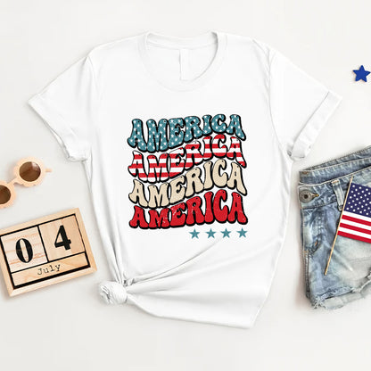 Petthouse | Retro America Flag Shirt, Happy  Of July Shirt, America Tee, Happy Independence Day Gift Tee