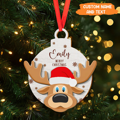 Petthouse | Personalized Merry Christmas Wood Ornament, Baby’s First Christmas Ornament, Milestone Gift