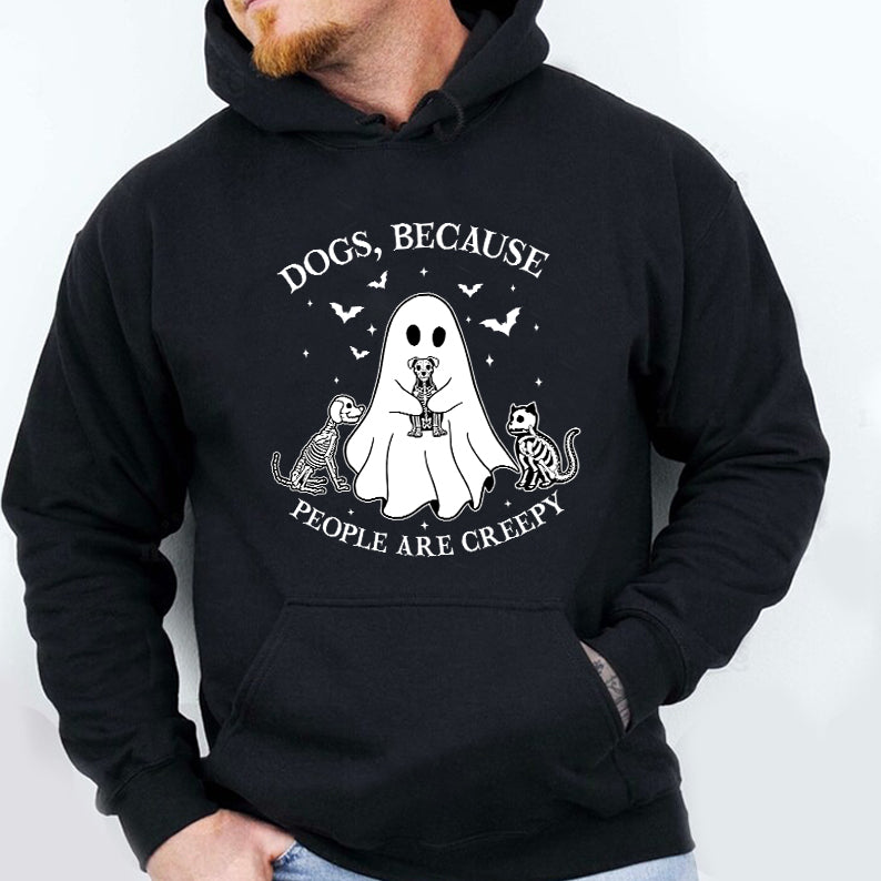 Petthouse | Dogs Because People Are Creepy Shirt, Halloween Ghost Dog Shirt, Dog Creepy Shirt, Dog Lovers