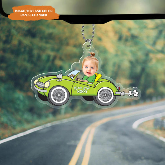 Petthouse | Customized Drive Safe Mommy Car Hanger, Drive Safe Daddy, Fathers Day Gift, Grandpa