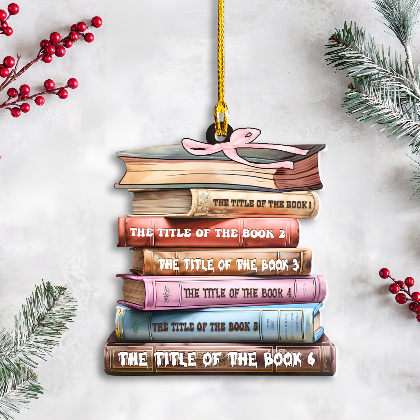 Petthouse | Custom Book Christmas Ornament, Title Of Books Gifts, Bookworm Ornament, Librarian Ornament