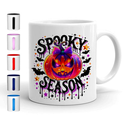 Petthouse | Spooky Season Halloween 3d Inflated Mug, Retro Halloween Mug, Pumpkin Coffee Mug