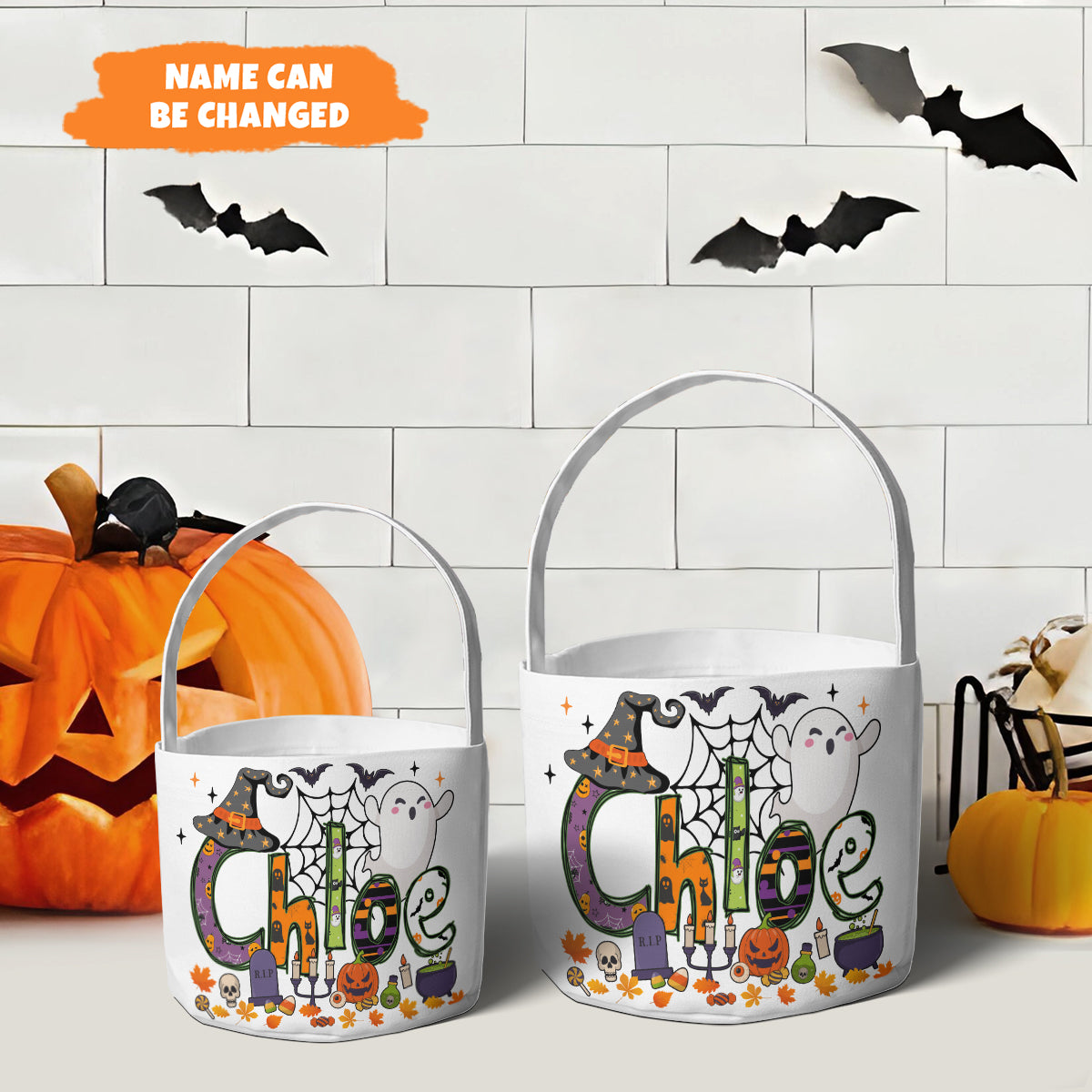 Petthouse | Personalized Halloween Candy Bag, Halloween Treat Bags For Kids, Halloween Gift