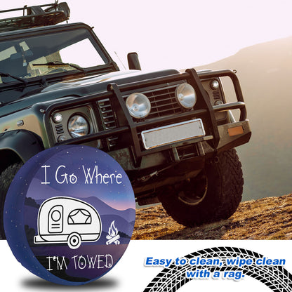 Petthouse | Caravan Car Night Camping Spare Tire Covers I Go Where I'm Towed Truck Cover Universe Seasonal