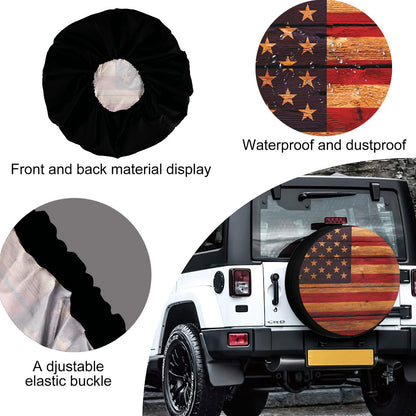 Petthouse | American Flag Spare Tire Cover Patriotic 4th Of July Tire Protector Independence Day Wheel