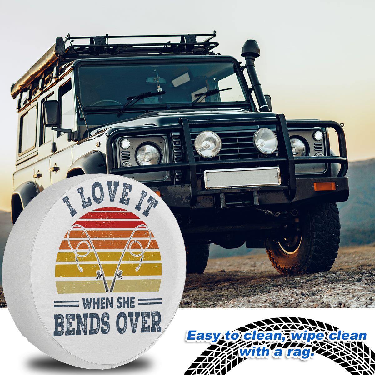 Petthouse | Fishing Spare Tire Cover, I Love It When She Bends Over, Fishing Accessory, Retro Car Tire Cover, Fishing Gift