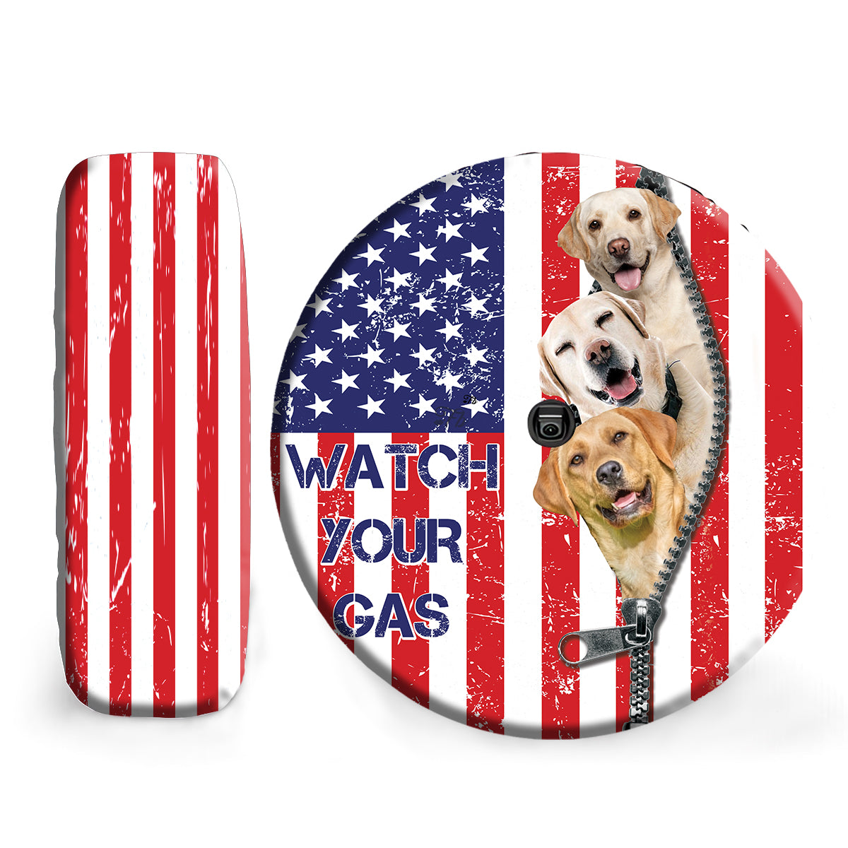 Petthouse | Labrador Retriever Customizable Spare Tire Cover Watch Your Gas Tire Wheel Protector Fun Car