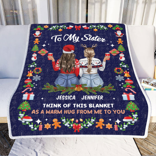 Petthouse | A Warm Hug From Me - Christmas Gift For Sisters And Best Friends - Personalized Fleece Blanket