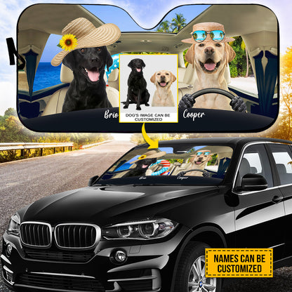 Petthouse | Dog Sunshade Labrador Retriever Beach Trip Car Sun Shade Windshield Customized Picture Sunshade