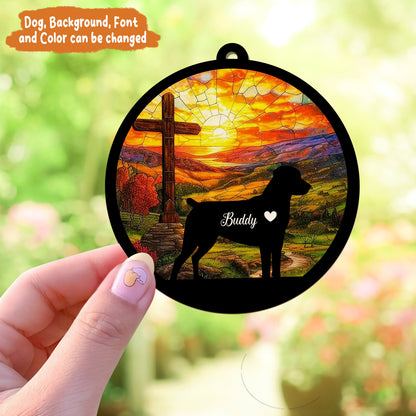 Petthouse | Personalized Dog Memorial Suncatcher, Dog Angel Suncatcher, Dog Memorial Ornament Gift