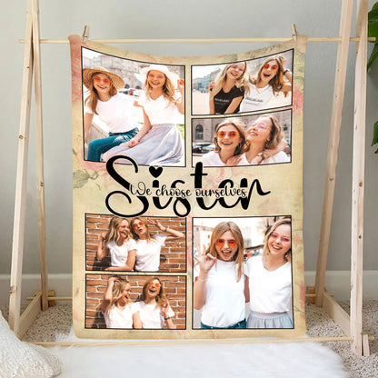 Petthouse | Customized Photo Fleece Blanket To My Best Friends, Sisters We Choose Ourselves Throw Blanket For Bestie