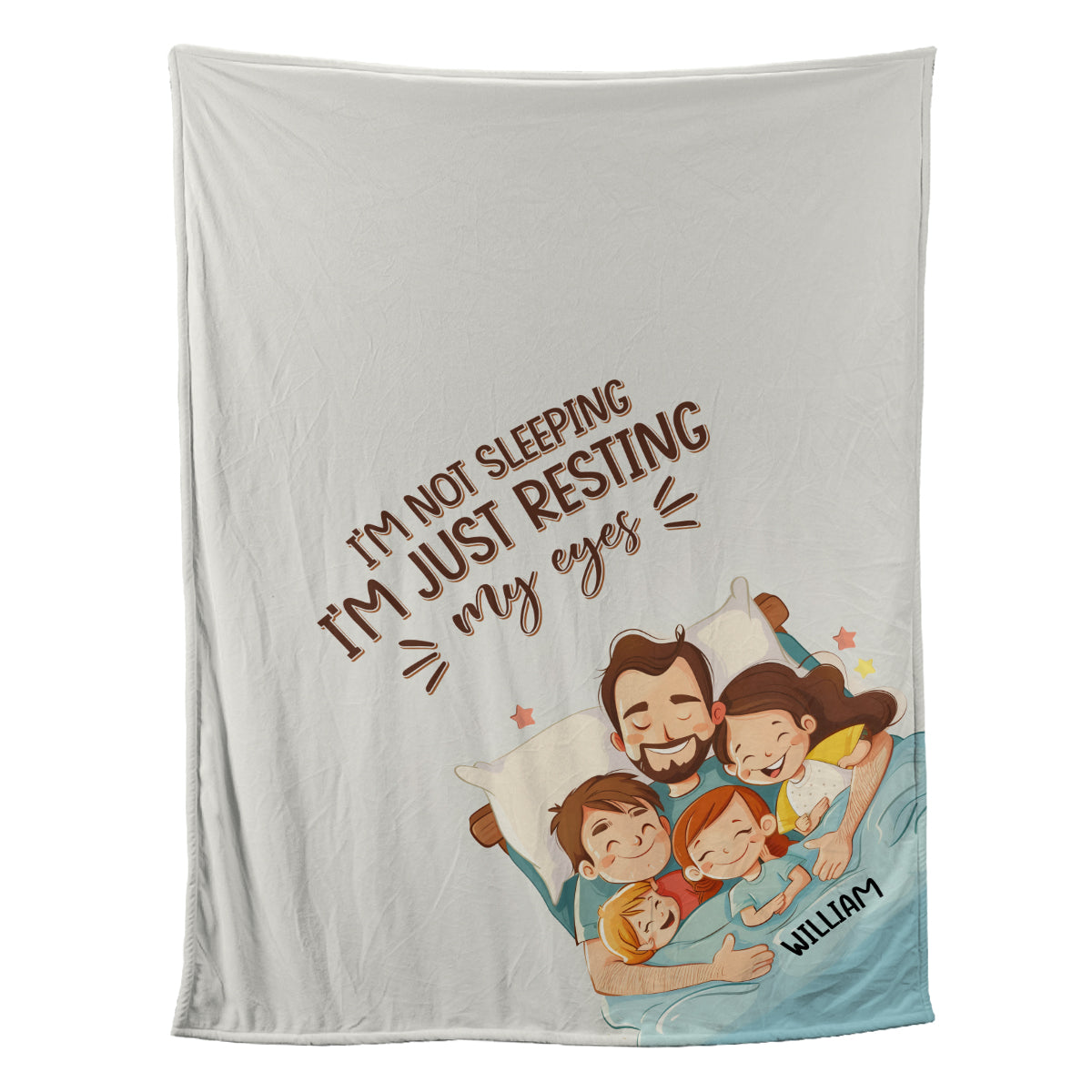 Petthouse | Personalized Father And Children Fleece Blanket, Crazy Father's Day Cuddling Blanket, Best Daddy Keepsake