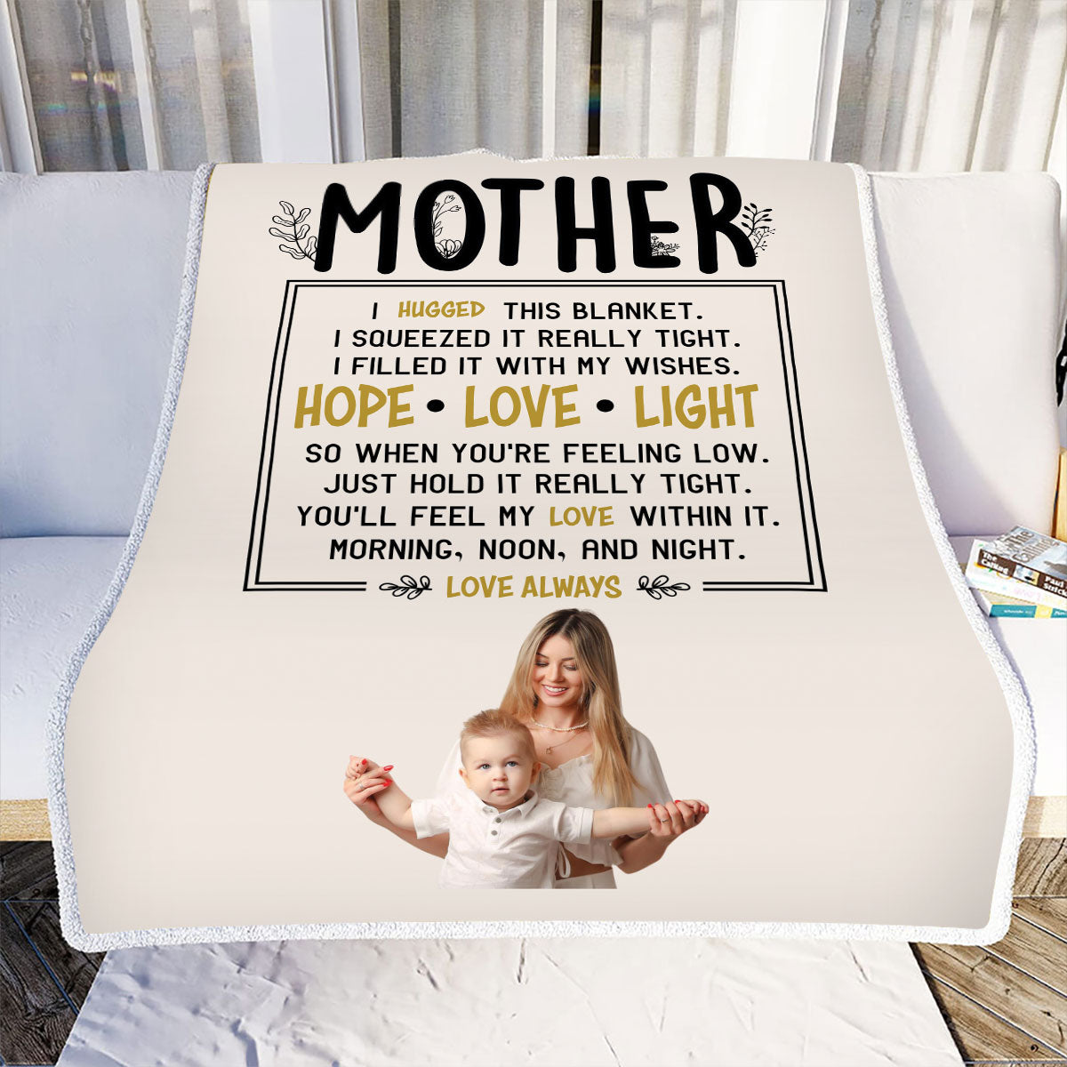 Petthouse | Personalized Monogram Mothers Day Sherpa Blanket, We Hugged This Blanket Fleece Blanket For Mom