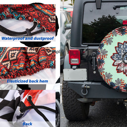 Petthouse | Grunge Usa Flag Sunflower Car Tire Cover Independence Day Car Accessories American Brave Hearts