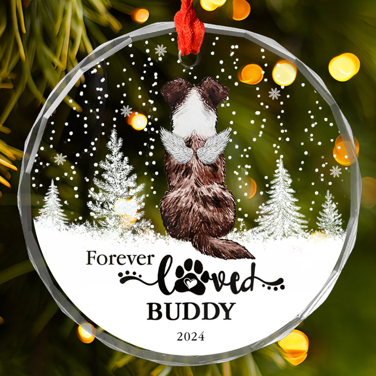 Petthouse | Personalized Pet Memorial Ornament, Dog Memorial Christmas Ornament, Pet Loss Gift