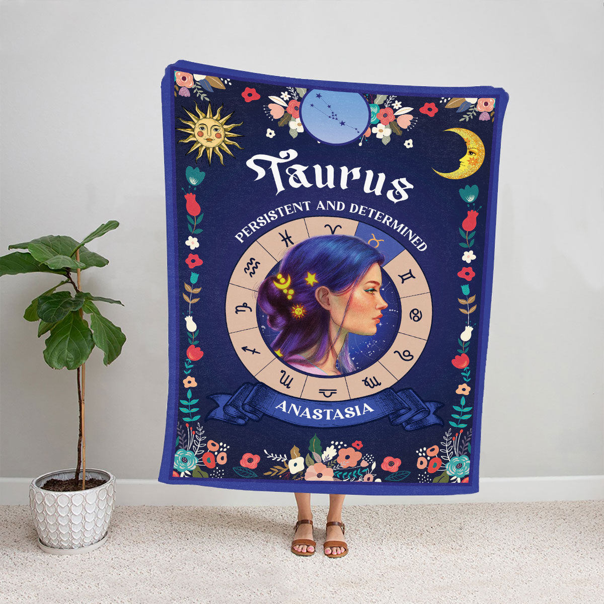 Petthouse | Customized Taurus Fleece Blanket To Wife, Persistent And Determined Throw Blanket To Best Friend