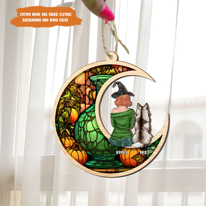 Petthouse | Customized Dog Memorial Halloween Suncatcher, Halloween Gift, Dog Remembrance Gift For Mom