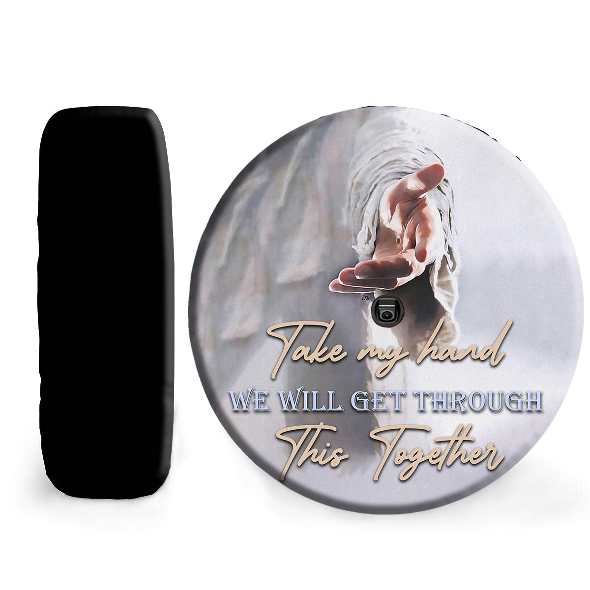 Petthouse | Jesus Believer Tire Protector Take My Hand Spare Tire Cover Christian Proverbs Wheel Cover Spare Tire Cover