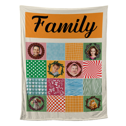 Petthouse | Personalized Photo Family Sofa Blanket To My Siblings, Fleece Blanket To My Sisters, Wedding Gifts