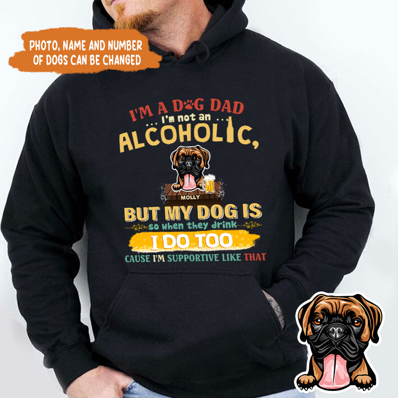 Petthouse | Personalized Funny Dog Dad Beer Shirt, I'm Dog Dad I'm Not Alcoholic Shirt, Father's Day