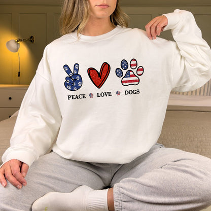 Petthouse | Custom Dog Peace Love Dogs Shirt, 4th Of July, Gift Dog Lovers, Independence Day