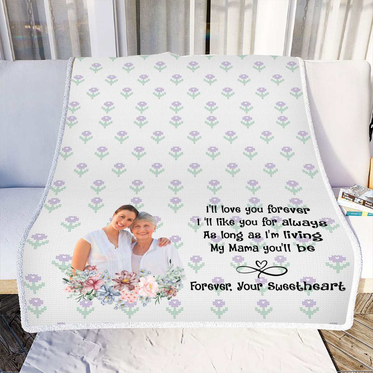 Petthouse | Personalized Sweet Mother's Day Throw Blanket, I'll Love You Forever Travel Blanket To My Mom