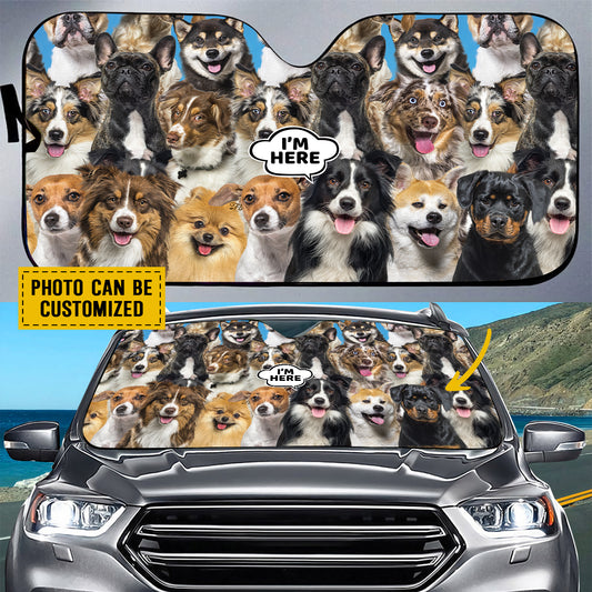 Petthouse | Customizable Windshield Visors Australian Cattle I'm Here Windshield Sun Shade A Bunch Of Dogs