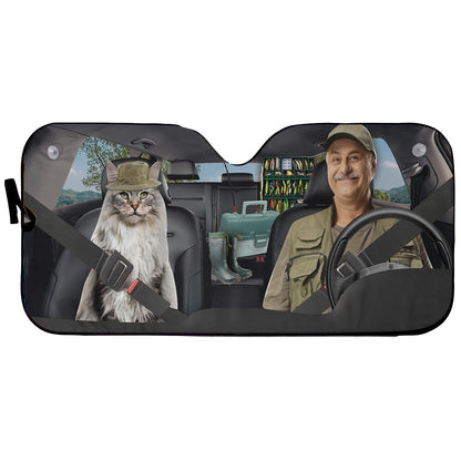 Petthouse | Custom Photo Car Windshield Sun Shade Fishing Dad Car Sun Shade Windshield Fishing Car