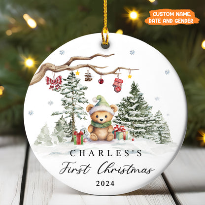 Petthouse | Personalized Baby's 1st Christmas Ornament, New Baby Xmas Gift, Baby's First Christmas Decoration