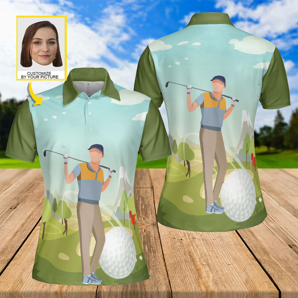 Petthouse | Customized Name Female Golfer Polo Shirt Golf Sport Shirt Golf Players Gift Golf Lovers Gift Sport