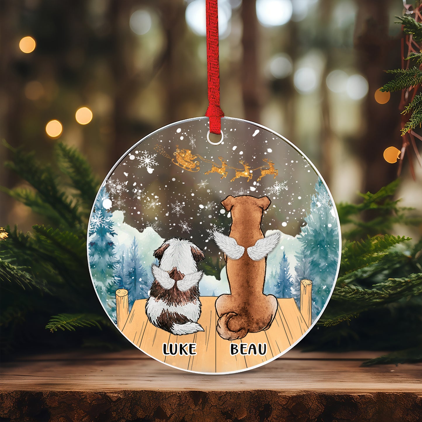 Petthouse | Dog Memorial Christmas Acrylic Ornament, Dog Angels Clear Ornament, Pet Loss, Loss Of Dog