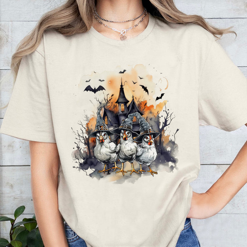 Petthouse | Halloween Chicken Witches Shirt, Vintage Chicken Witches Shirt, Girly Halloween, Chicken Witches