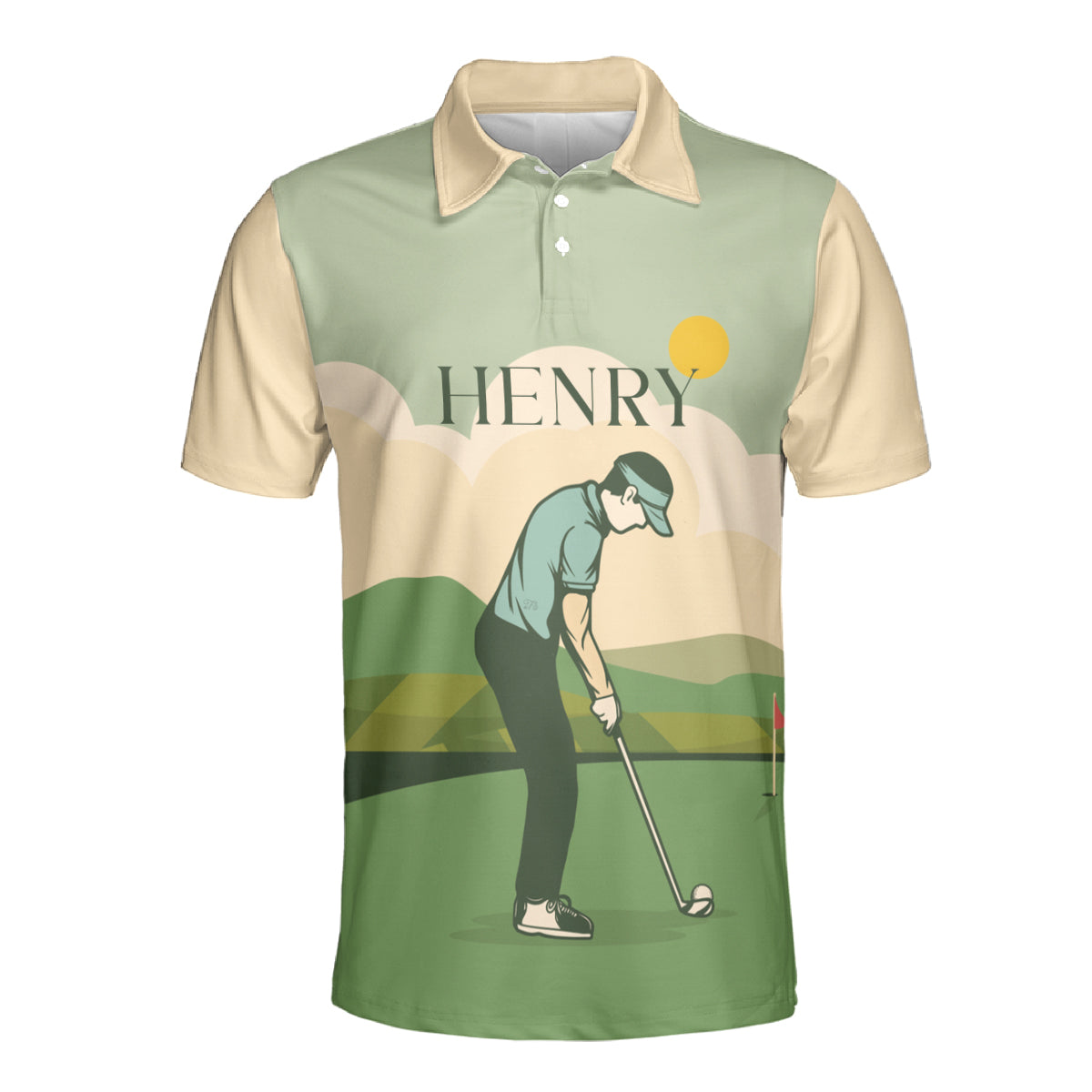 Petthouse | Customized Vintage Golfer Man In Field Polo Shirt Summer Sports Golfing Lover Men Polo Dad Gift