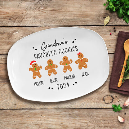 Petthouse | Personalized Gingerbread Christmas Plate, Grandma Plate, Christmas Giff Decoration