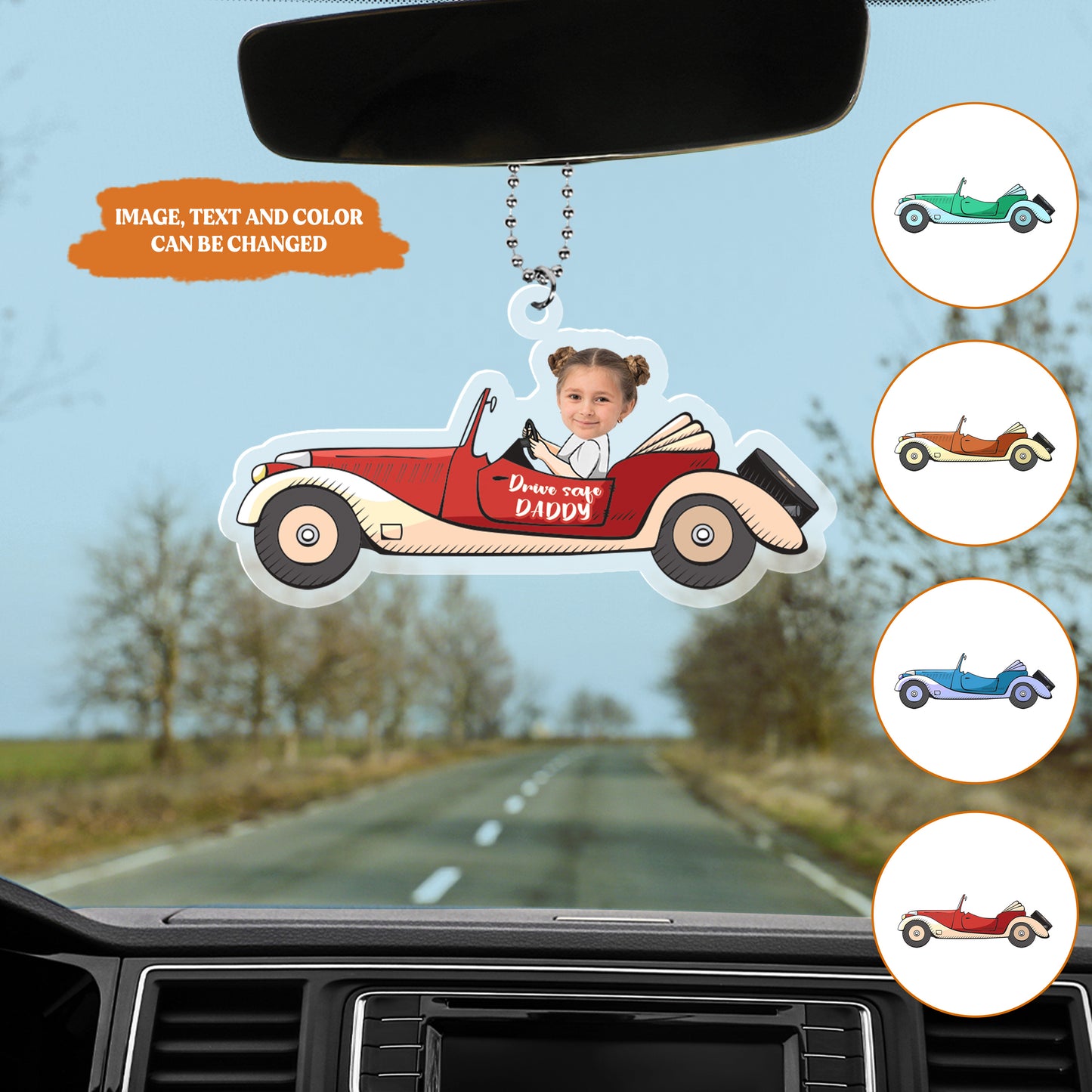 Petthouse | Custom Photo Drive Safe Daddy Ornament For Car, Birthday Gift Idea For Daddy, Funny Baby