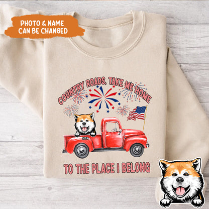 Petthouse | Custom Dog Shirt, Country Roads Take Me Home To The Place I Belong Shirt