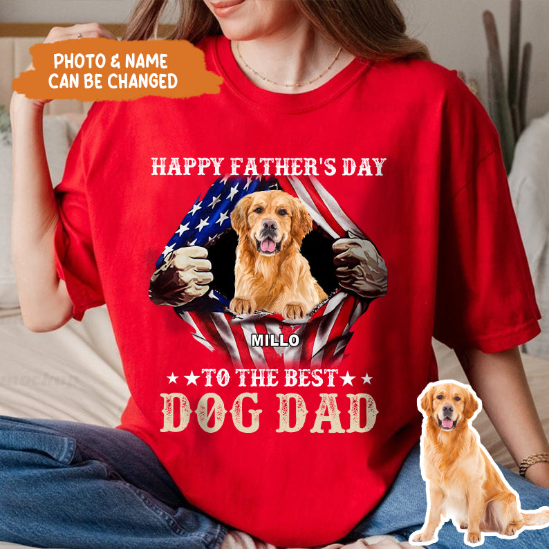 Petthouse | Personalized Happy Father's Day To The Best Dog Dad Independence Day Shirt, Gift Dad