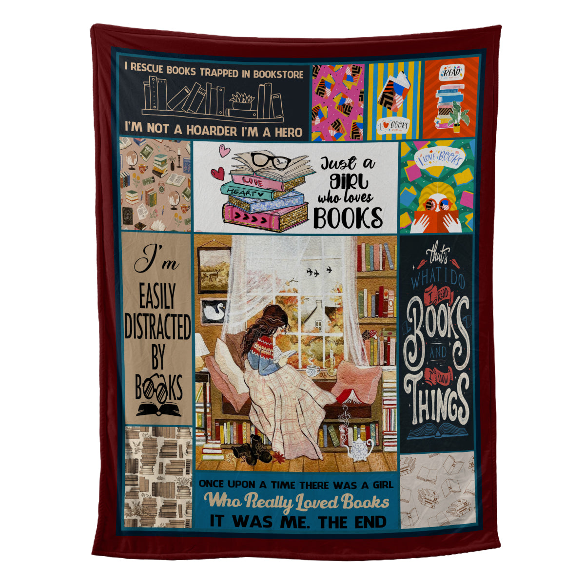 Petthouse | Personalized Just A Girl Who Loves Books Fleece Blanket, Book Lover Throw Blanket, Bookish Bedroom Decor