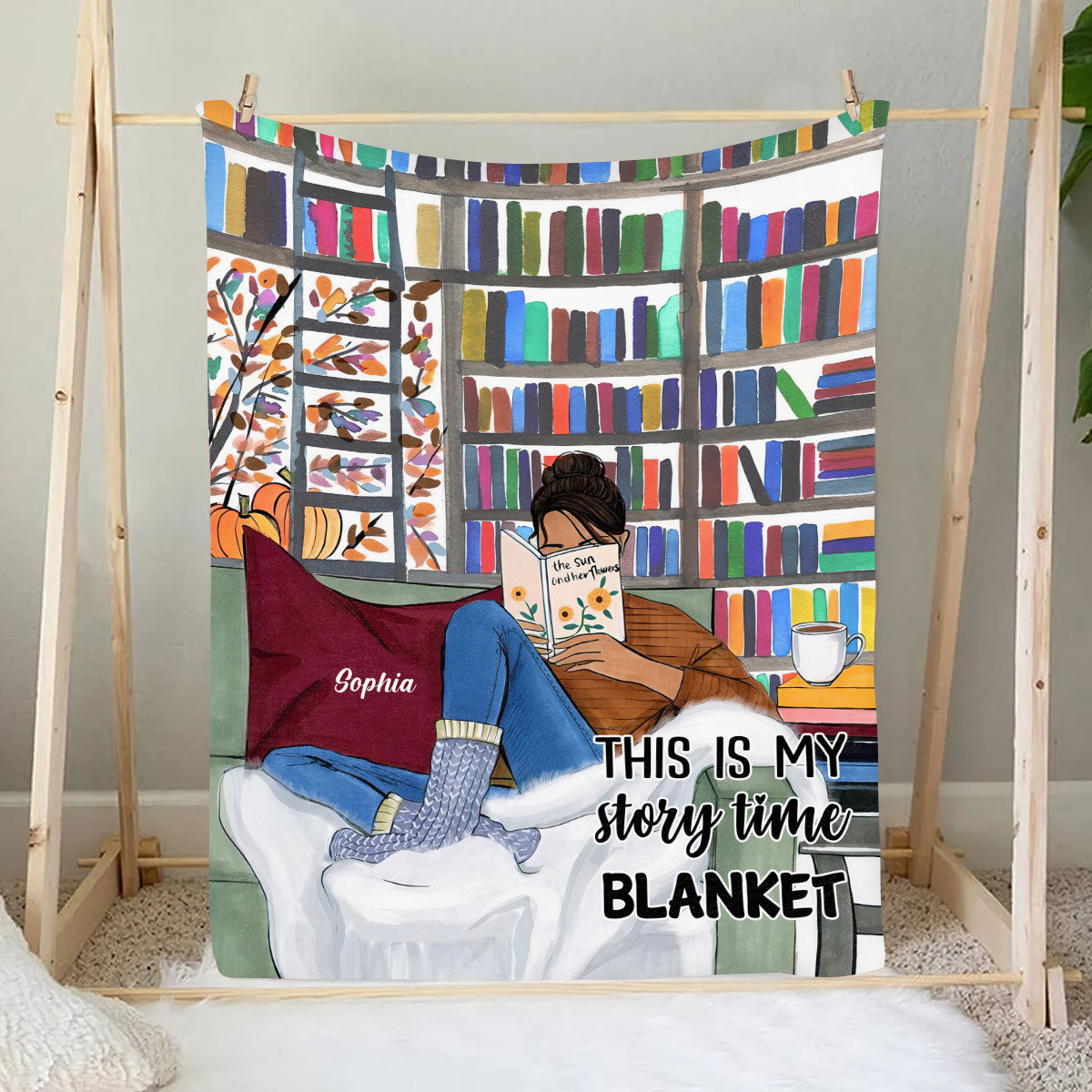 Petthouse | Custom Name This Is My Story Time Blanket To Book Lovers, Warm To Book Reading Addict