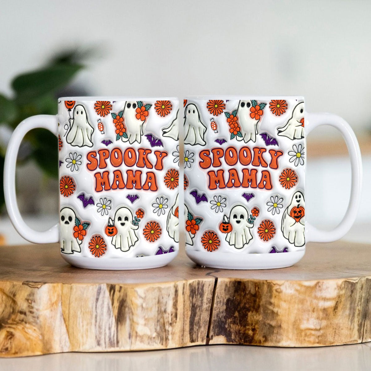 Petthouse | Spooky Mama 3d Inflated Mug, Halloween Mom Gift, Halloween Coffee Mug, Spooky Mama Coffee Mug, Gift For Mom