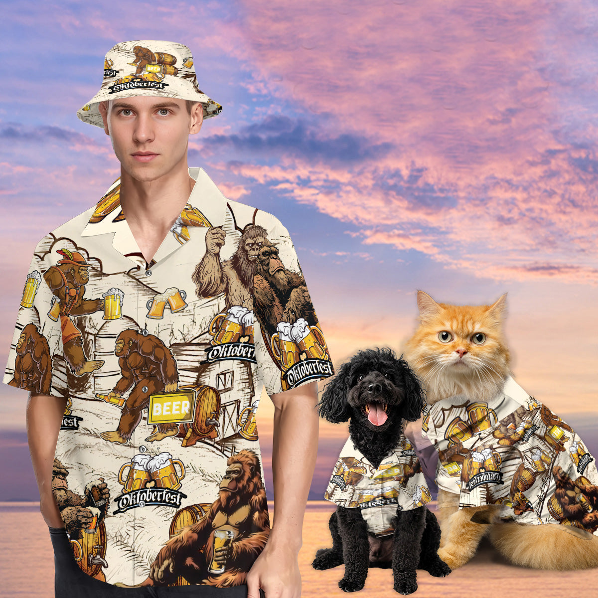 Petthouse | Funny Drinking Beer Summer 3d Hawaiian Shirts, Octoberfest Beer Drinking