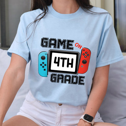 Petthouse | Custom Game On Forth Grade Shirt, Back To School 4th Grade Shirt, Boys Gamer Student