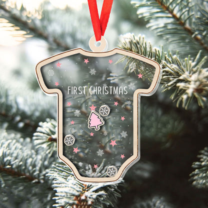 Petthouse | Personalized Baby's First Christmas Ornament 2024, 1st  Baby Christmas, 4d Baby Shaker Ornament